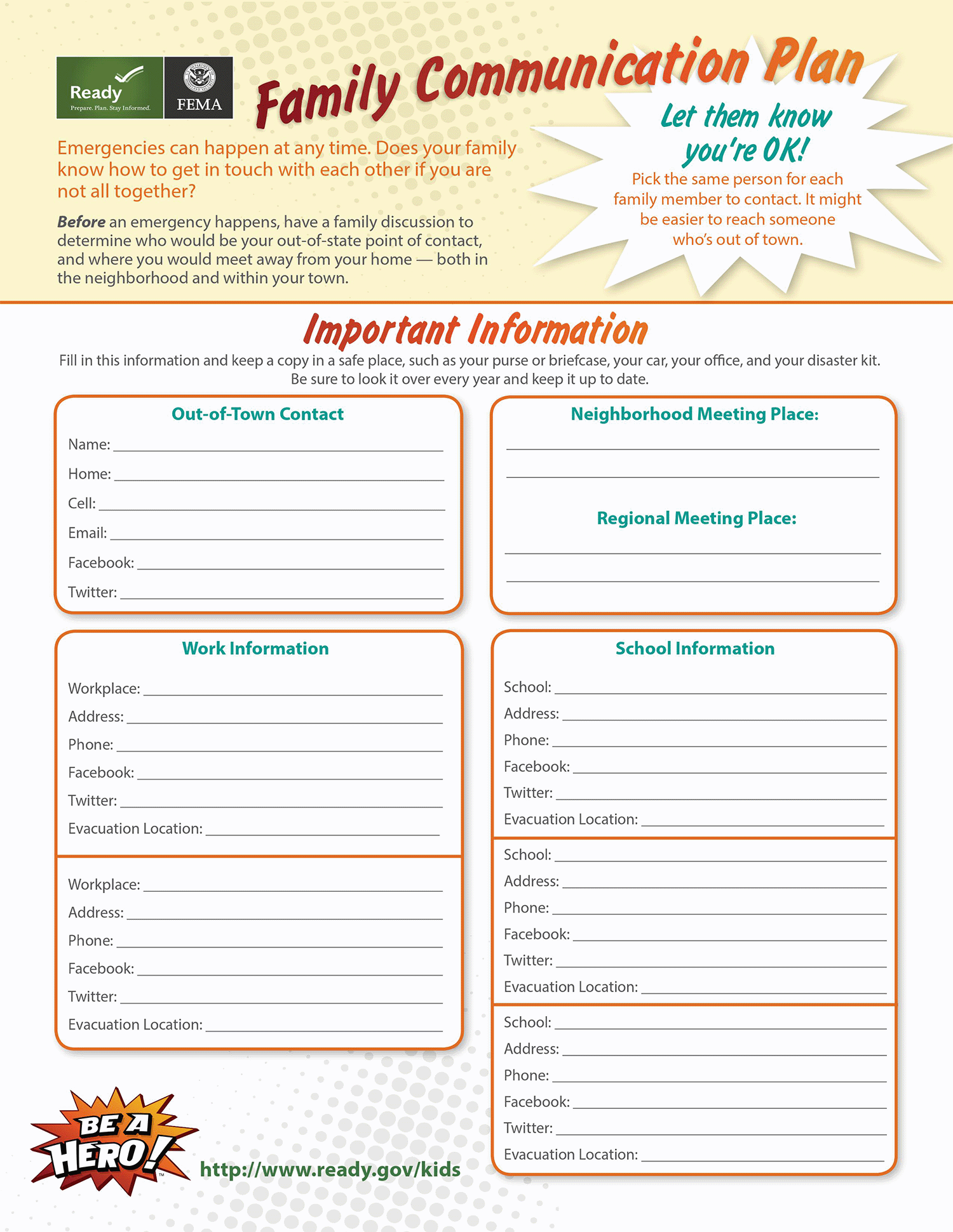 Family Communication Plan Infographic