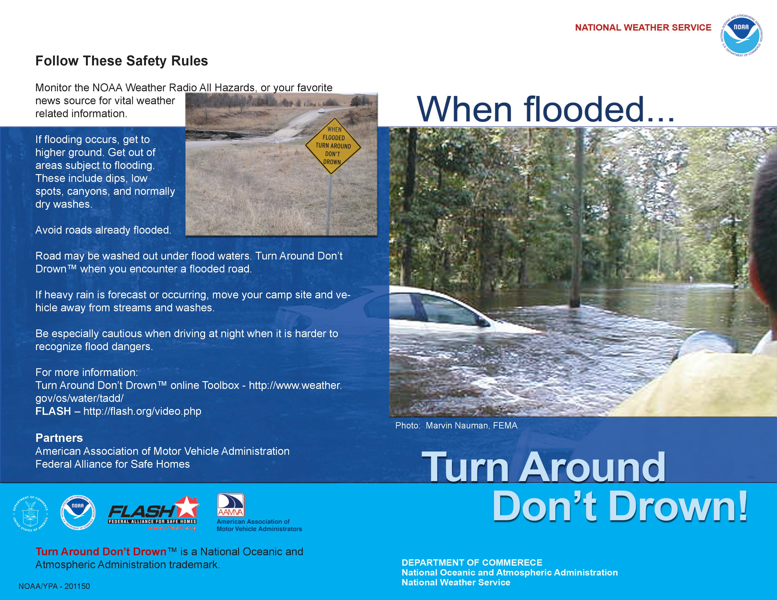 National Weather Service Turn Around Dont Drown Infographic
