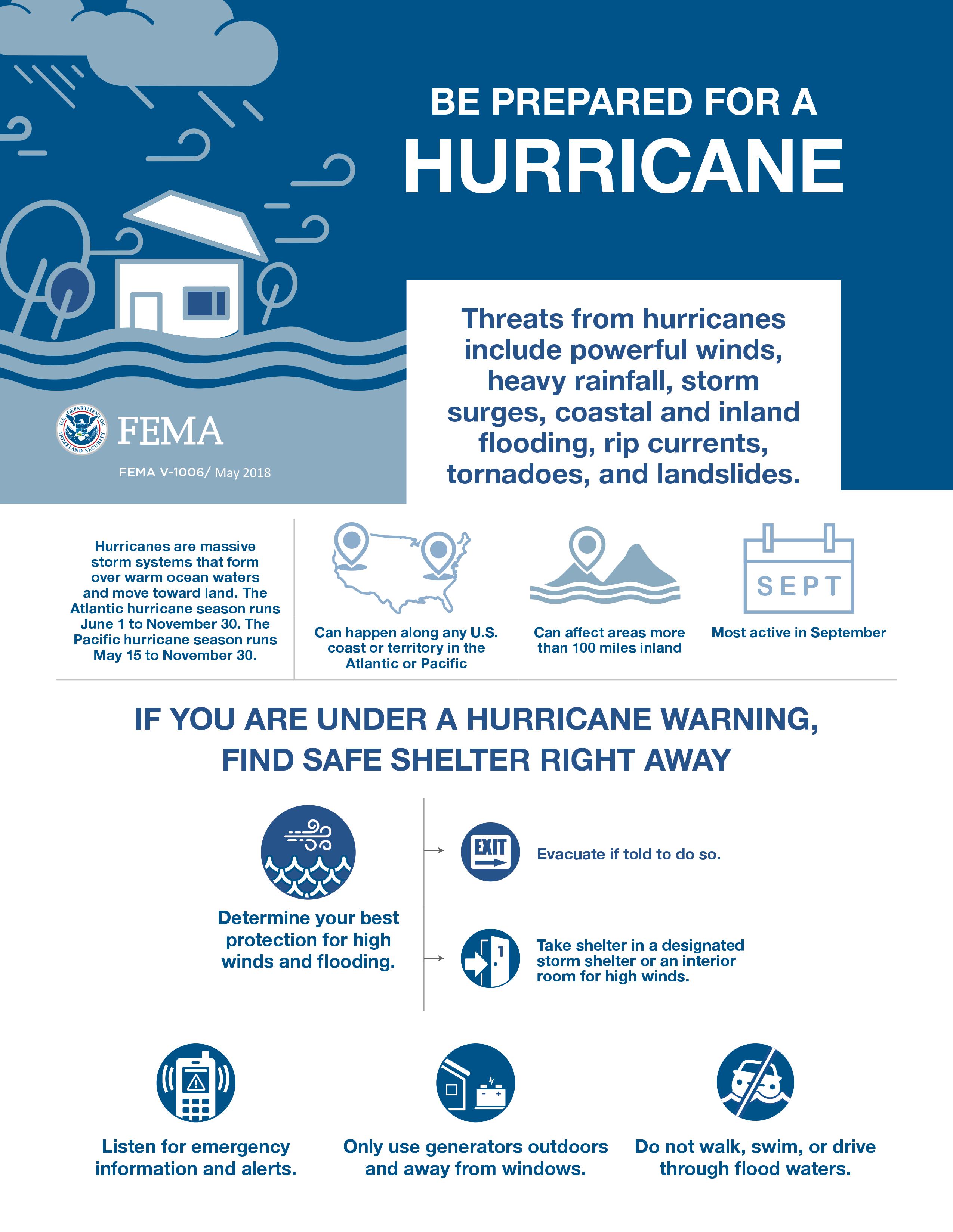 Be Prepared For A Hurricane (FEMA) Infographic