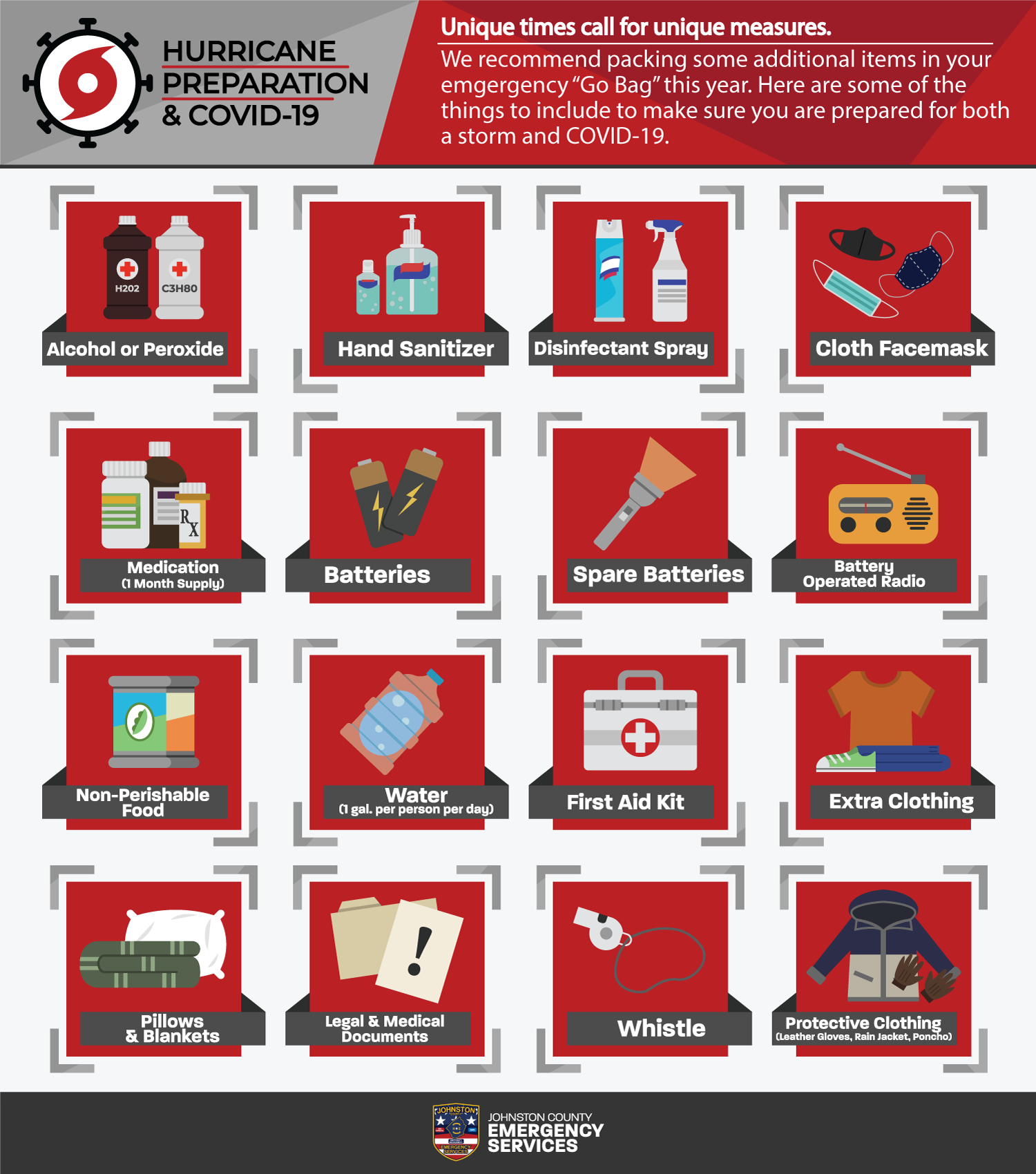 Go Bag for Hurricane Preparation Infographic