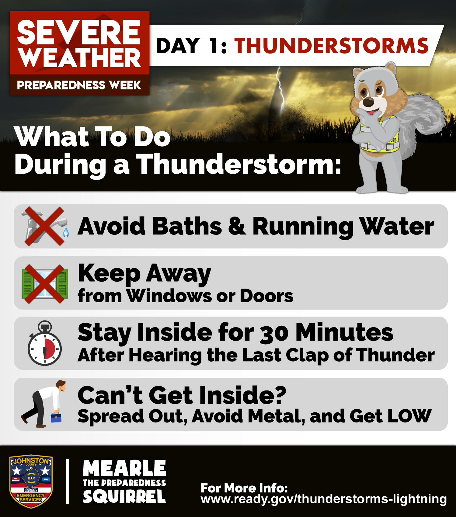 What to do during a thunderstorm: