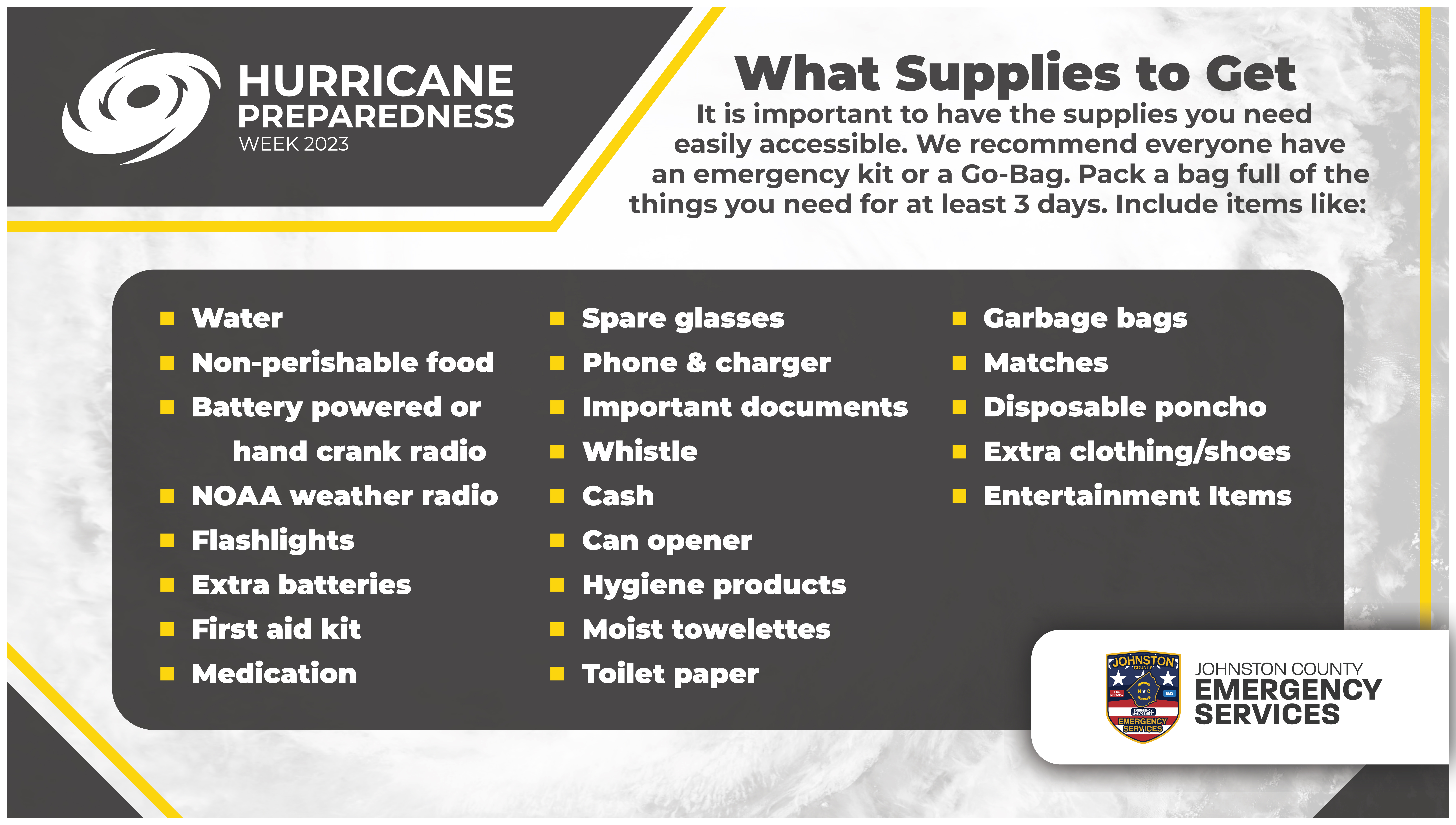 Hurricane Preparedness Week | Go Bag