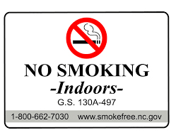 No Smoking Indoors picture Call 1-800-662-7030, www.smokefree.nc.gov