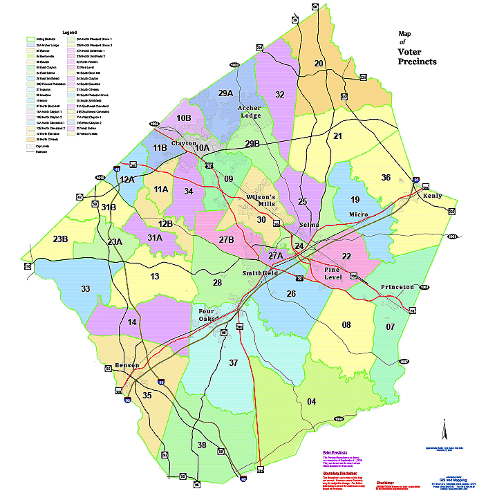 Map of Johnston County Precincts