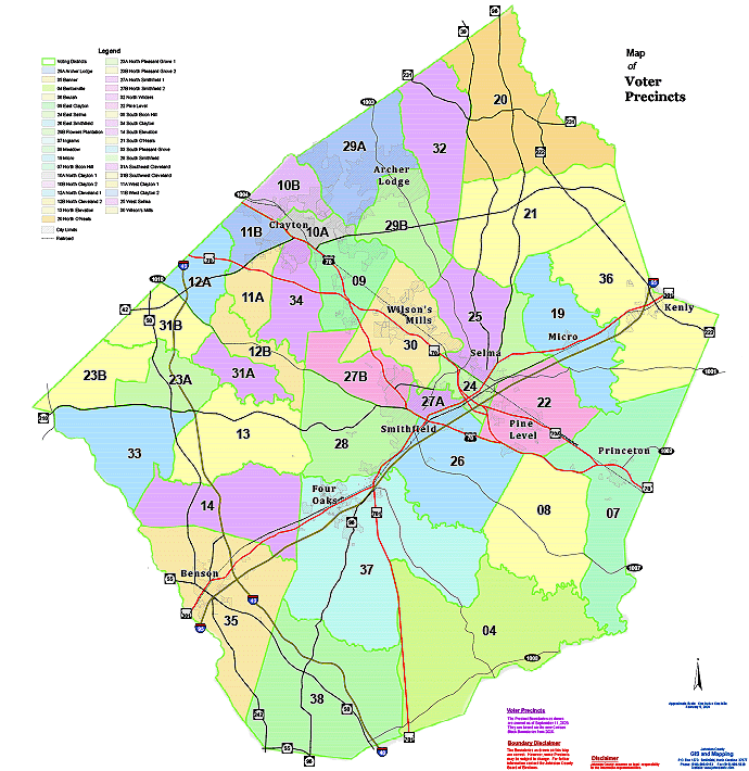 Johnston County Elections Map of Precincts