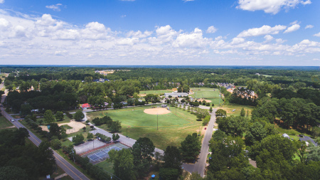 Drone footage of the entire park facing southeast