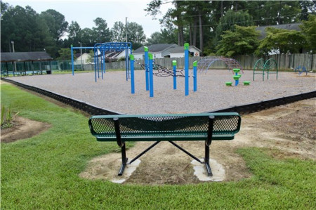 Overview of the playground and picnic shelter