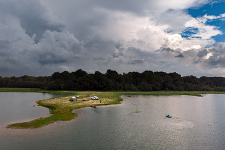 Drone photo of the sand quarry lake