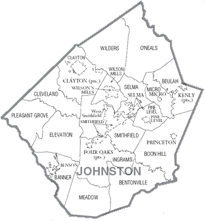 Johnston County map