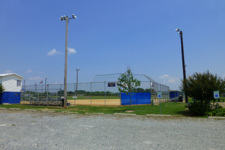View of one of the 4 ballfields at the home field site