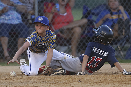 Young baseball players playing a game