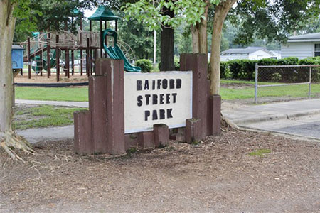 Park sign for Raiford Street Park