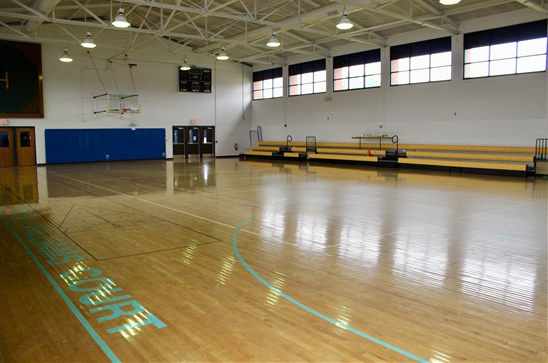 Inside view of the Harrison Gym