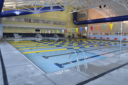 Swimming pools that are set up for practice