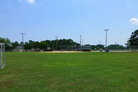 View from the back corner of the soccer/baseball/softball field