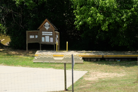 View of the boat ramp under construction by NC Wildlife Resource Commission