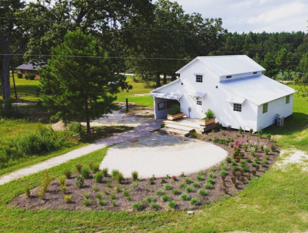 Drone photo of the main office at Williamson Nature Preserve